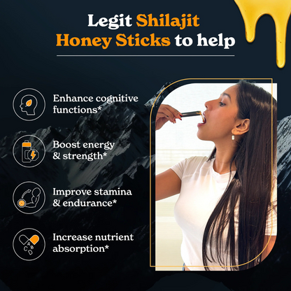 Shroomnergy - Shilajit Honey Sticks | Buy 1 Get 1 Free