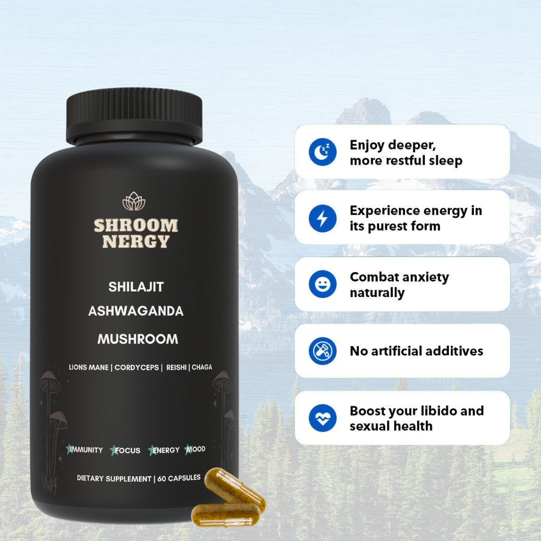 6 in 1 Ashwagandha Shilajit Mushroom Capsules